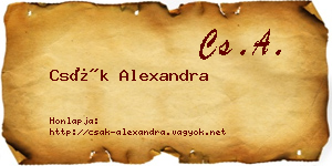 Csák Alexandra névjegykártya
